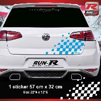 Adhesifs Volkswagen Sticker compatible avec coffre VOLKSWAGEN GOLF aufkleber - Bleu - Run-R