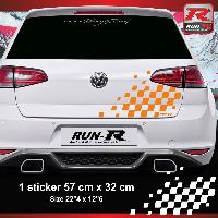 Adhesifs Volkswagen Sticker compatible avec coffre VOLKSWAGEN GOLF aufkleber - Orange - Run-R