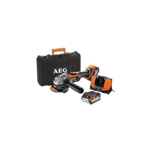 Meuleuse AEG - Meuleuse 125 mm 18V BRUSHLESS. 11000 tr-min - 2 batteries Pro lithium 5.0 Ah HD. chargeur. en coffret - BEWS18-125BL LI-502C