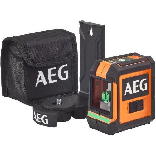 Longueur (telemetre - Laser Mesureur) AEG - Niveau laser croix. portée 20 m. laser vert. 2 lignes. avec 1 adaptateur. 2 piles AA. 1 pochette de rangement - CLG220-B