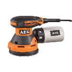 Ponceuse - Polisseuse AEG - Ponceuse excentrique 125 mm 300 W. 14000 a 24000 osc-min. sac a poussiere. 25 abrasifs. en carton - EX125ED-SET