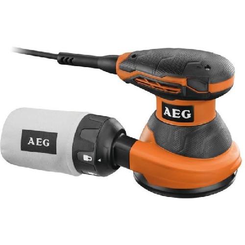 Ponceuse - Polisseuse AEG - Ponceuse excentrique 125 mm 300 W. 14000 a 24000 osc-min. sac a poussiere. 25 abrasifs. en carton - EX125ED-SET