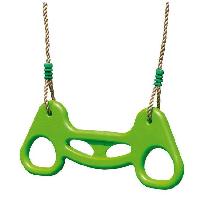 Agres De Balancoire - Ages De Portique Trapeze anneaux - TRIGANO - Reglable - Plastique souffle Colori Vert - Pour portique 1.90 a 2.50m