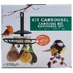 Mangeoire - Tremie AIME Kit carrousel mangeoire et nourriture - 17.5 x 17.5 x 17.5 cm - Pour oiseaux du ciel