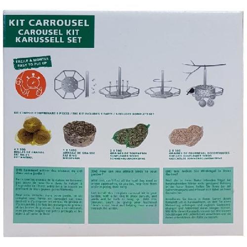 Mangeoire - Tremie AIME Kit carrousel mangeoire et nourriture - 17.5 x 17.5 x 17.5 cm - Pour oiseaux du ciel