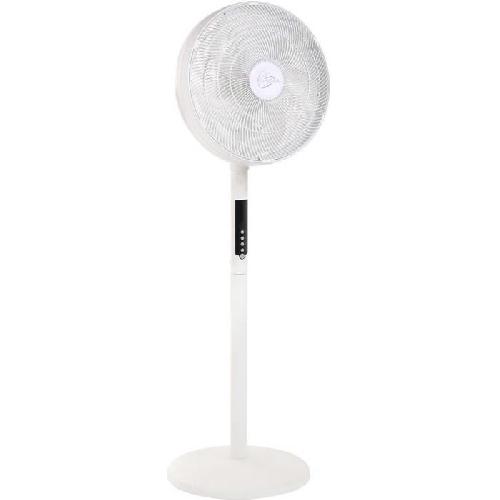 Ventilateur AIR-LIGHT RING - Ventilateur sur pied & Brasseur d'air blanc Ø40cm 70W avec couronne d'éclairage LED