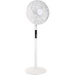 Ventilateur AIR-LIGHT RING - Ventilateur sur pied et Brasseur d'air blanc O40cm 70W avec couronne d'eclairage LED