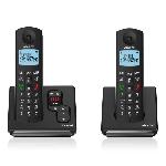 Telephone Fixe - Pack Telephones Alcatel F690 Duo Telephone Sans Fil Repondeur Noir