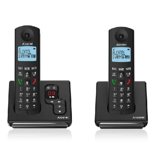 Telephone Fixe - Pack Telephones Alcatel F690 Duo Telephone Sans Fil Repondeur Noir