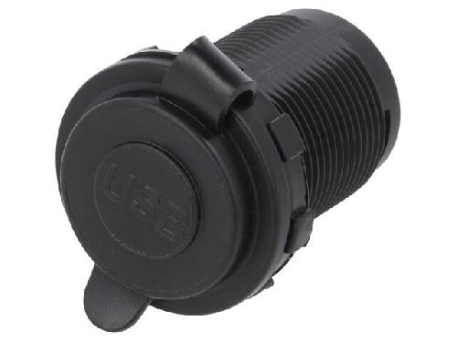 Modules divers aux usb Alimentation automobile- USB A femelle x2- Tens.alim- 12-24VDC - Noir