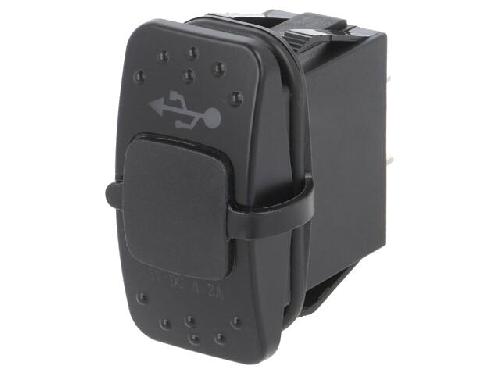 Modules divers aux usb Alimentation automobile- USB A femelle x2- Tens.alim- 12-24VDC - Noir