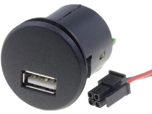 Convertisseur Auto Alimentation USB 4PIN 5V 2.1A 10W noir - fils nus