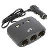 Allume Cigare - Prise Allume-cigare 3 Multiprises Allume Cigare + 2 Usb 2.1a Noir - Pulse