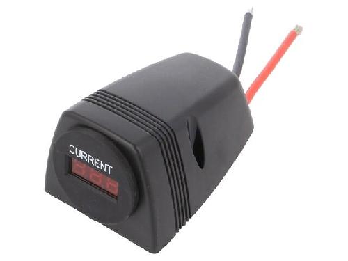 Horloges et Thermometres auto Amperemetre- Tens.alim- 7-33VDC- I DC- 0-20A- noir