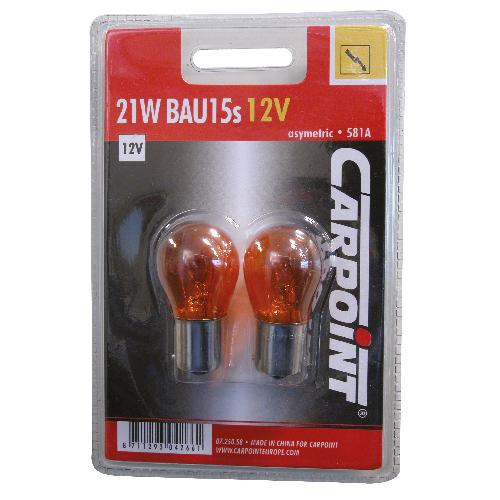 Ampoules BA 12V Ampoule 21W BAU15 asym. orange 2pcs bls