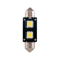 Ampoule - Eclairage Tableau De Bord 1 Ampoule Navette 37mm - 2 LEDs - T11x41 12V 3W 8000K - SV8.5 - Puce SMD - Avec Canbus - Blanc