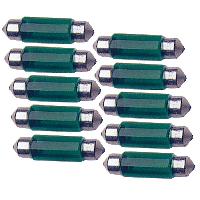 Ampoule - Eclairage Tableau De Bord 10 Ampoules Navettes - 12V - 10W - T11 - 41mm - Vert - C5W - 41mm Ampoule - Eclairage Tableau De Bord 10 Ampoules Navettes - 12V - 10W - T11 - 41mm - Vert - C5W - 41mm