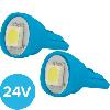 Ampoule - Eclairage Tableau De Bord 2 Ampoules T10 LED SMD Wedgebase 24V - Bleu