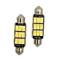 Ampoule - Eclairage Tableau De Bord Ampoules Led X 2 Canbus - Navette C5W 41Mm 9Xsmd5630 Blanc
