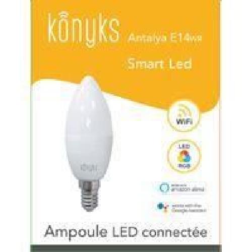Ampoule Intelligente Ampoule LED connectee Wi-Fi + BT. LED E14. Couleurs + blanc reglable - Konyks Antalya E14 Max Easy