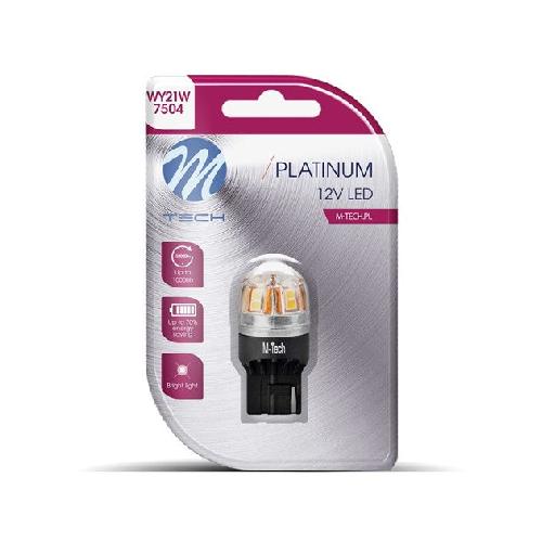Ampoules BA 12V Ampoule Led X 1 - T20 W21W. 12-24V 15X2835Smd. Canbus. Orange -Lb828Y-01B Platinum-