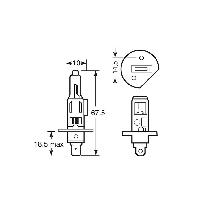 Ampoule Phare - Ampoule Feu - Ampoule Clignotant 1 Ampoule H1 12V 55W - P14.5S - Homologue