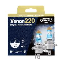 Ampoule Phare - Ampoule Feu - Ampoule Clignotant 2 Ampoules H4 12V 60-55W P43T +220 Haute Performance Ring