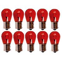 Ampoules BA 12V 10 Ampoules BAu15S - Orange - 12V 21W - plots decales - Clignotants