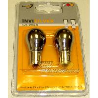 Ampoules BA 12V 2 Ampoules BA15S Chromees - 12V - 21W - Eclairage Blanc - Plots Alignes - Feux de Recul