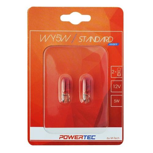 Ampoules Wedgebase - Veilleuses Ampoules Halogenes Wy5W T10 12V 5W Orange -Blister- X 2 Mtech