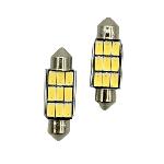 Ampoules Wedgebase - Veilleuses Ampoules Led X 2 Canbus - Navette C5W 2.2W 36Mm 9Xsmd5630 Blanc