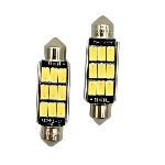 Ampoules Wedgebase - Veilleuses Ampoules Led X 2 Canbus - Navette C5W 41Mm 9Xsmd5630 Blanc