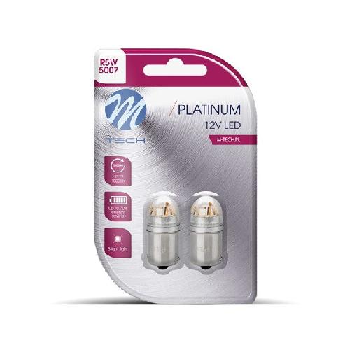 Ampoules BA 12V Ampoules Led X 2 - R5W. 12-24V 5X2835Smd 1W. Canbus. Blanc -Lb833W-02B Platinum-