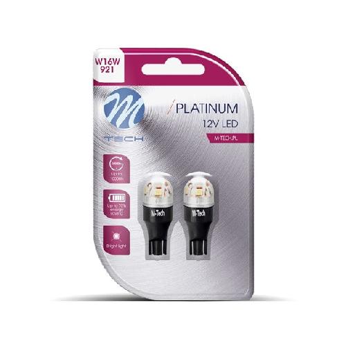 Ampoules Wedgebase - Veilleuses Ampoules Led X 2 - W16W T15. 12-24V 5X2835Smd 1W. Canbus. Blanc -Lb834W-02B Platinum-