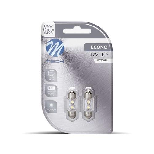 Ampoules Wedgebase - Veilleuses Ampoules Led X2 Navette C5W 31Mm Blanc 12V 0.25W Mtech