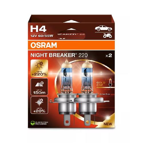 Ampoules H4 12V Ampoules Osram Night Breaker 220 H4 X2 Duobox Eco Packaging