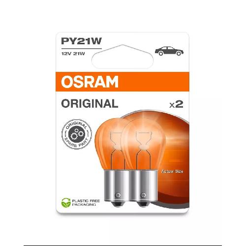 Ampoules BA 12V Ampoules Osram Original Py21W Ambre X2 12V Eco Packaging