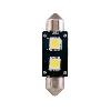 Ampoules Wedgebase - Veilleuses 1 Ampoule Navette 37mm - 2 LEDs - T11x41 12V 3W 8000K - SV8.5 - Puce SMD - Avec Canbus - Blanc