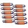Ampoules Wedgebase - Veilleuses 10 Ampoules Navettes TESA324 12V 5W T11 35mm Orange - C5W