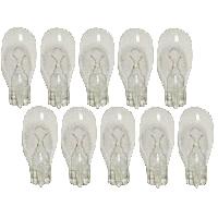 Ampoules Wedgebase - Veilleuses 10 Ampoules T15 - 12V 18W 2800K - Wedgebase - W2.1x9.5D - Blanc