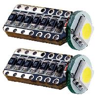 Ampoules Wedgebase - Veilleuses 2 Ampoules LED - T10 12V 3W 8000K - W2.1x9.5D - Puce SMD - Position horizontale
