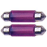 Ampoules Wedgebase - Veilleuses 2 Ampoules Navettes - 12V10W - T11x35 - Violette - C5W - 35mm