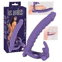 Anneaux et cockrings Anneau vibrant double penetration Los Analos - Violet - Taille 17 cm