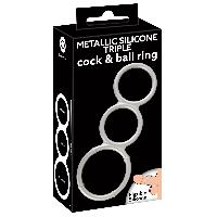 Anneaux et cockrings Triple anneau en silicone metallise