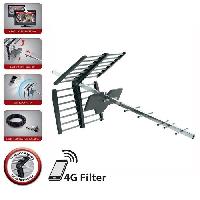 Antenne - Parabole Antenne TV Extérieure Aerial amplifiée ONE FOR ALL filtre 5G. assemblage simple en 3 étapes