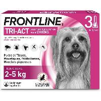 Antiparasitaire - Pipette - Lotion - Collier - Pince - Spray -shampoing - Crochet Tique FRONTLINE 3 pipettes Tri-Act pour chien de 5 a 10 kg