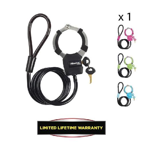 Antivol Antivol a Clé avec Menotte - Master Lock 8275EURDPRO - 1m - Idéal pour trottinettes - Noir