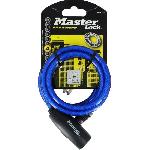 Accessoires Gyropode - Hoverboard Antivol câble Masterlock - 8127EURDPRO - 1.8m x 8mm - Acier torsadé - Bleu