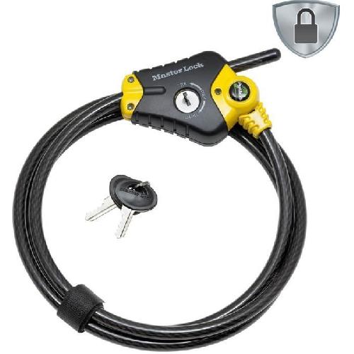 Antivol - MASTER LOCK - Python 8433EURD - Longueur ajustable de 30 cm a 1.8 m - Acier torsadé - Noir
