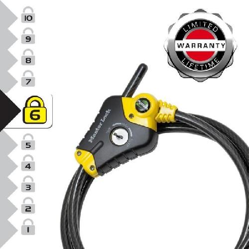 Antivol - MASTER LOCK - Python 8433EURD - Longueur ajustable de 30 cm a 1.8 m - Acier torsadé - Noir